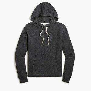 J Crew Charcoal Gray Waffle Henley Hoodie Size Large